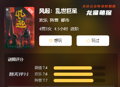 風起亂世巨星劇本殺游戲