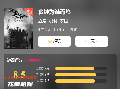 喪鐘為誰而鳴劇本殺復盤